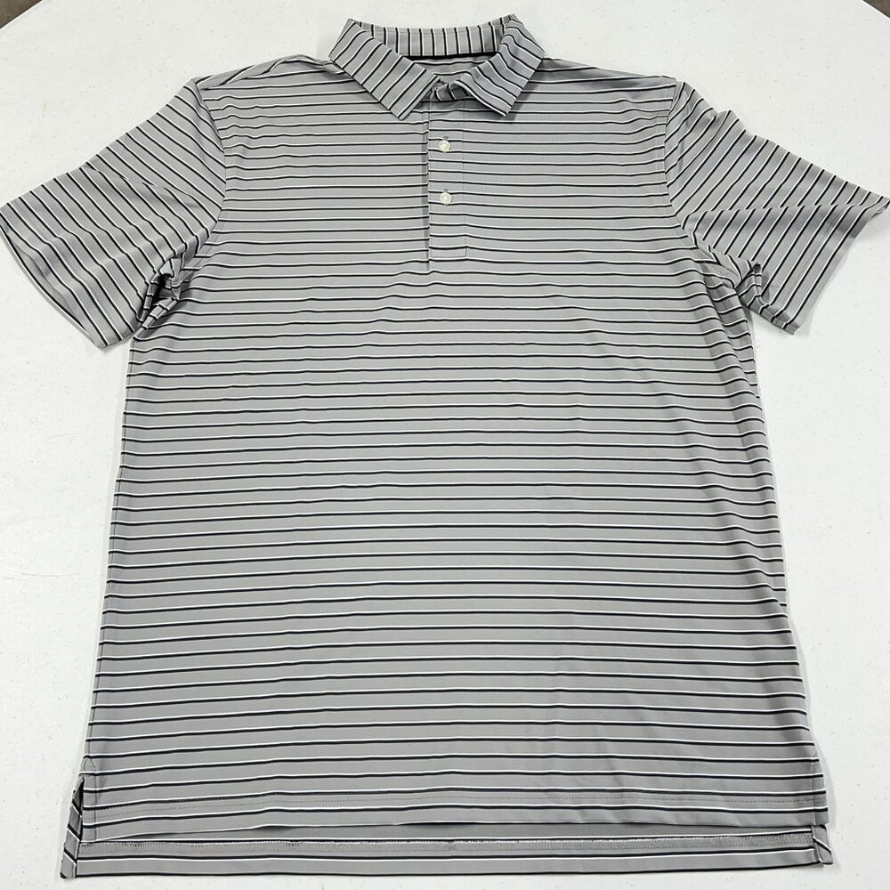 Vineyard Vines Performance OTG MED Palmero Polo Shirt Striped Shirt Beige Gray T
